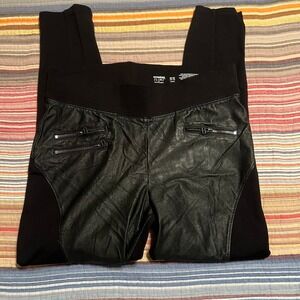 Nygard Slims‎ Black Faux Leather Panel Leggings M/M 10-12